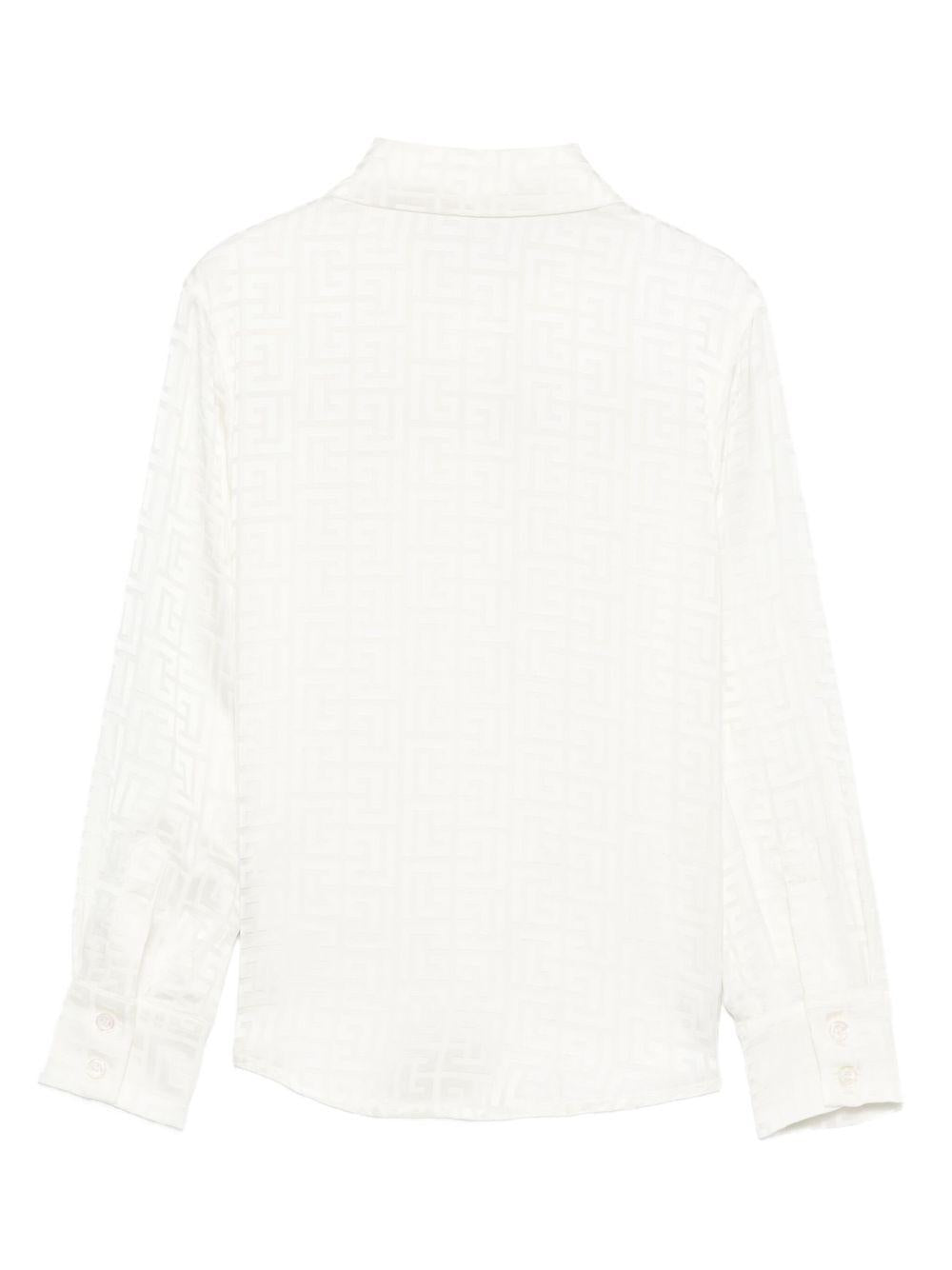 Camicia per bambino Balmain Kids bianco con stampa geometrica - Rubino Kids