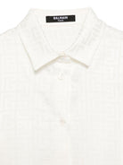 Camicia per bambino Balmain Kids bianco con stampa geometrica - Rubino Kids