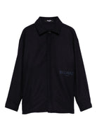 Camicia per bambino Balmain Kids blu con logo ricamato - Rubino Kids