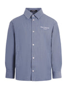 Camicia per bambino Balmain Kids denim con logo sul davanti - Rubino Kids
