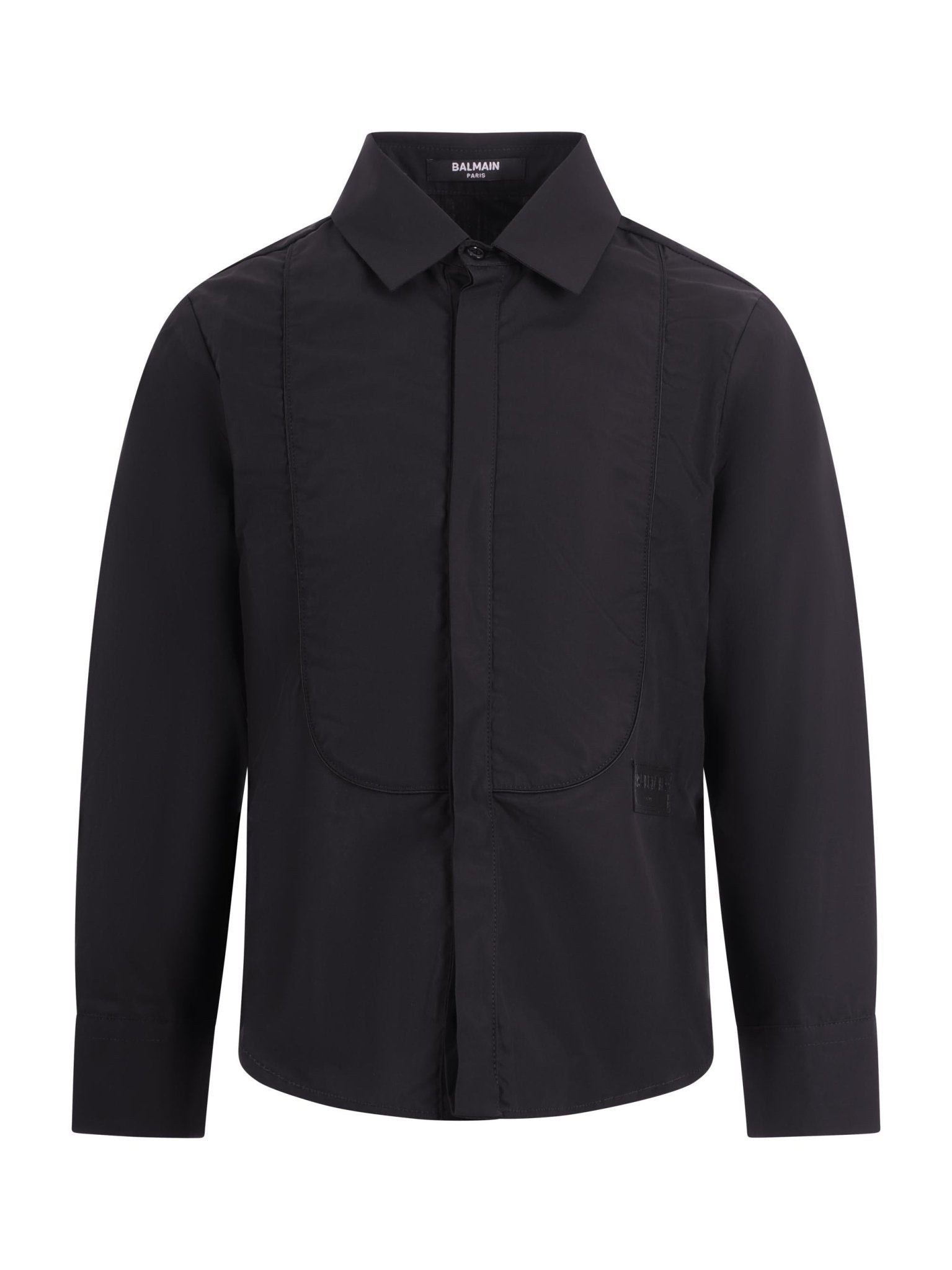 Camicia per bambino Balmain Kids nera con dettaglio bavero - Rubino Kids