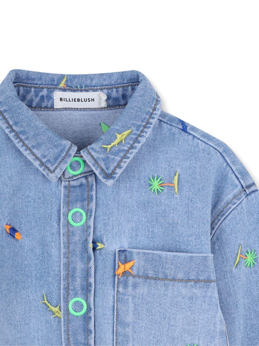 Camicia per bambino Billieblush denim con decorazione in ricamo - Rubino Kids