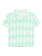 Camicia per bambino Bobo Choses Lucky Fish verde con stampa grafica - Rubino Kids