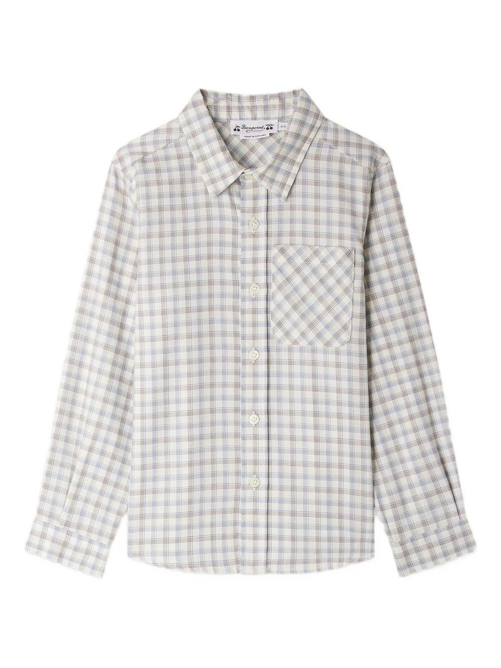 Camicia per bambino Bonpoint bianco con motivo a quadri - Rubino Kids