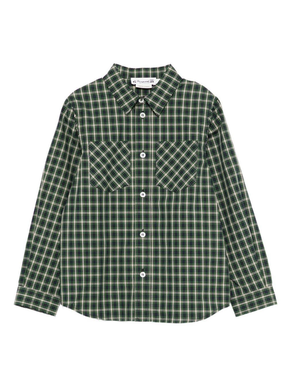 Camicia per bambino Bonpoint verde con motivo a quadri - Rubino Kids