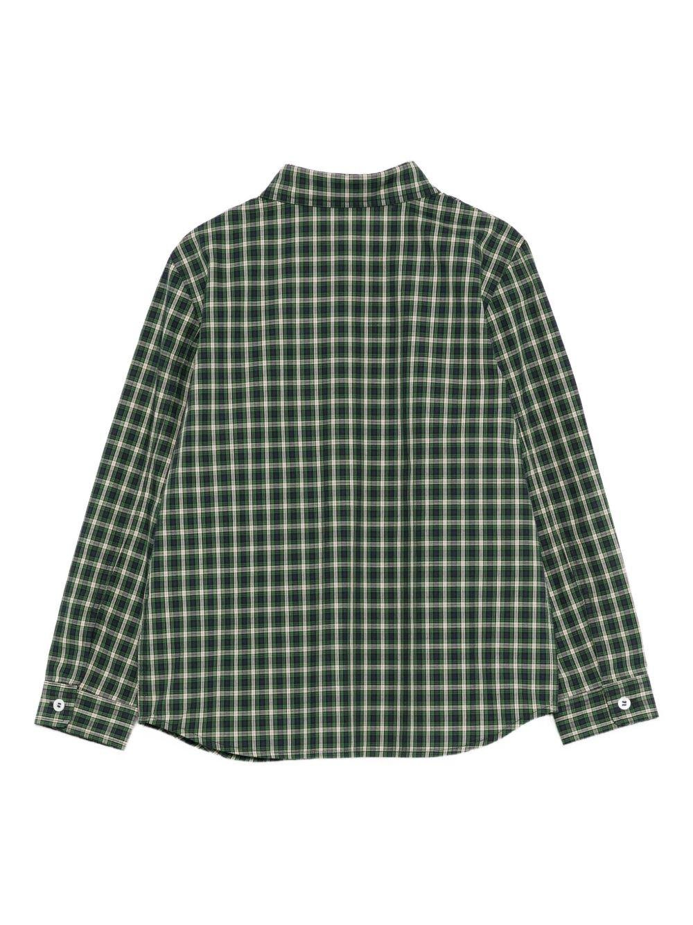 Camicia per bambino Bonpoint verde con motivo a quadri - Rubino Kids