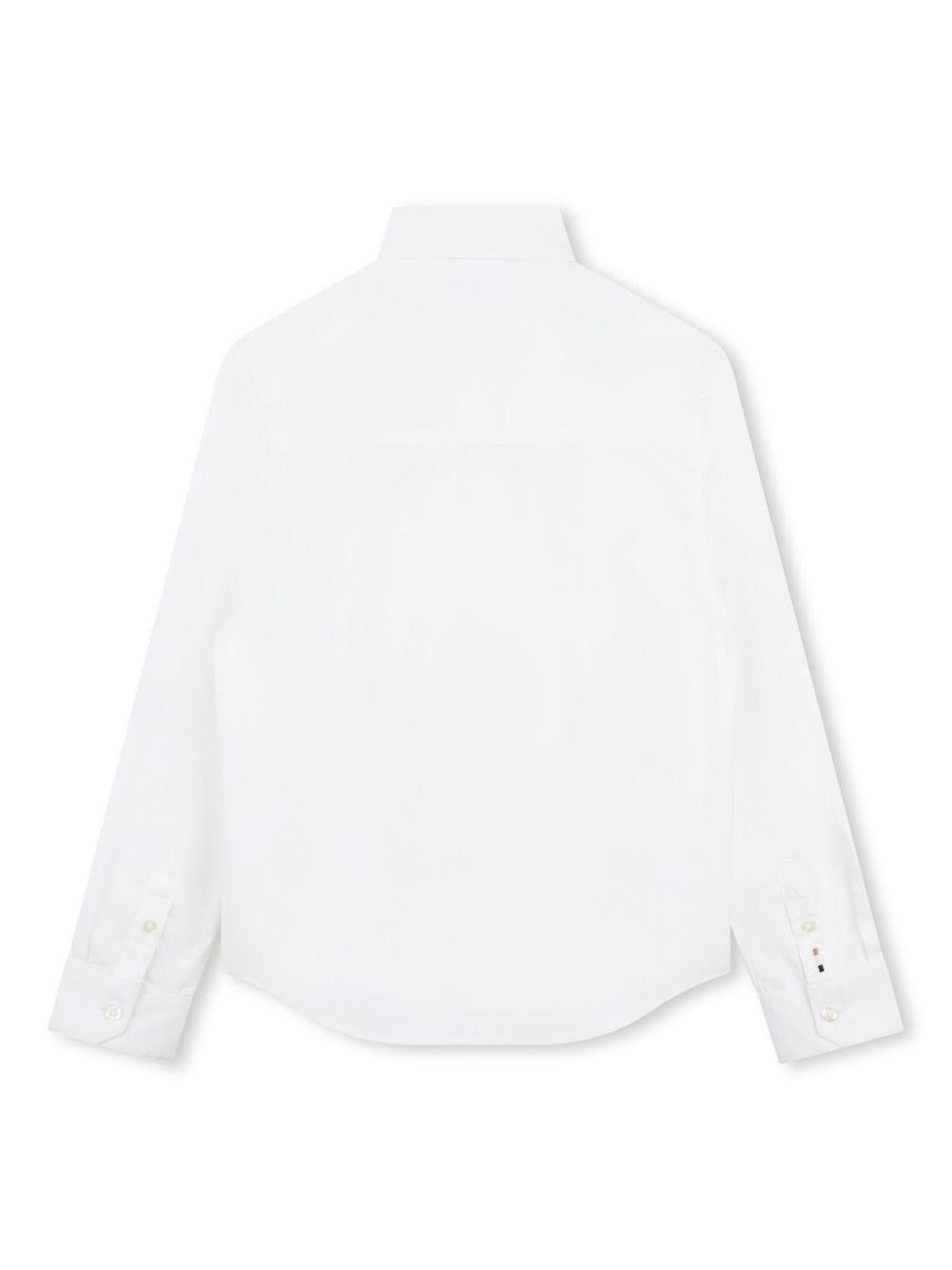 Camicia per bambino Boss Kids bianco con logo ricamato - Rubino Kids