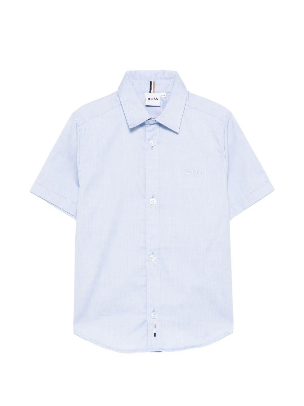 Camicia per bambino Boss Kidswear azzurro con maniche corte - Rubino Kids