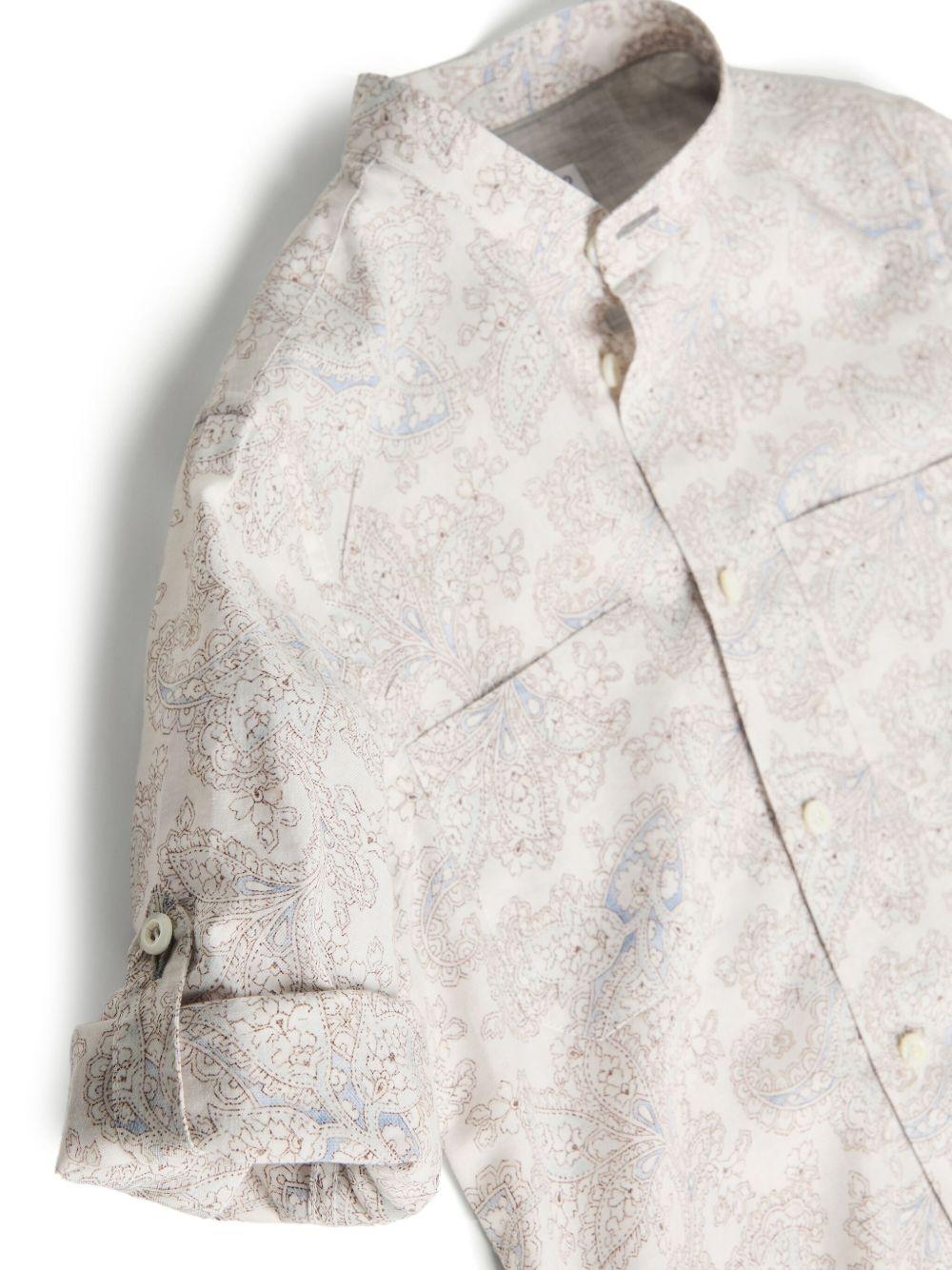 Camicia per bambino Brunello Cucinelli Kids bianco con stampa paisley - Rubino Kids