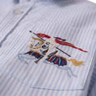 Camicia per bambino Burberry Kids azzurra con Equestrian Knight sul davanti - Rubino Kids