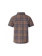 Camicia per bambino Burberry Kids beige con caratteristico motivo Vintage Check all - over - Rubino Kids