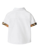 Camicia per bambino Burberry Kids bianca con colletto a punta - Rubino Kids