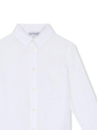 Camicia per bambino Dolce & Gabbana Kids bianco con ricamo logo - Rubino Kids