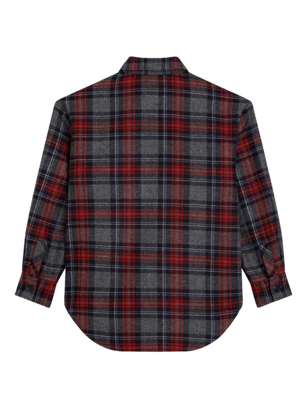 Camicia per bambino Dolce & Gabbana Kids grigia con motivo a quadri - Rubino Kids