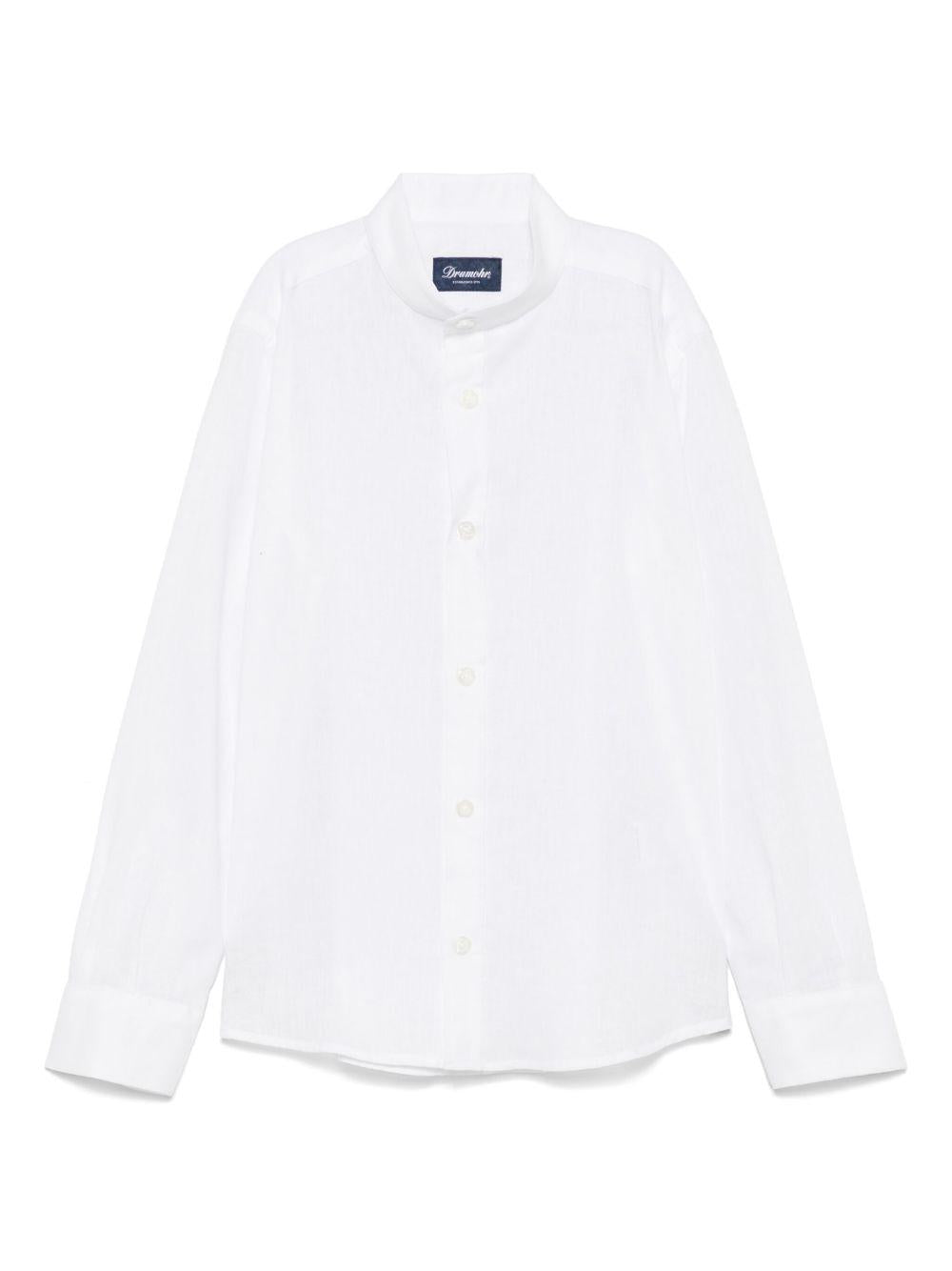 Camicia per bambino Drumohr Kids bianco con colletto rialzato - Rubino Kids