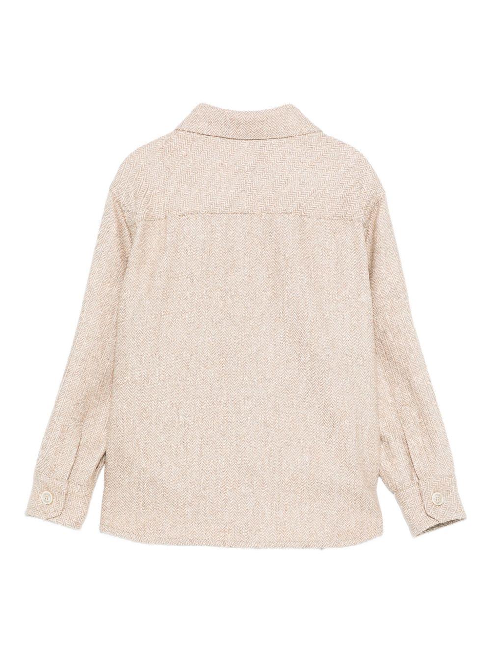 Camicia per bambino Eleventy Kids beige con motivo pied - de - poule - Rubino Kids