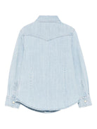 Camicia per bambino Eleventy Kids denim con toppa con logo - Rubino Kids
