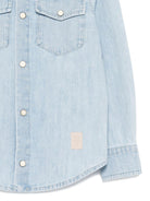 Camicia per bambino Eleventy Kids denim con toppa con logo - Rubino Kids