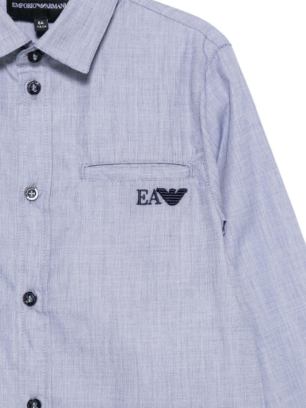 Emporio Armani Kids light blue shirt with embroidered EMPORIO