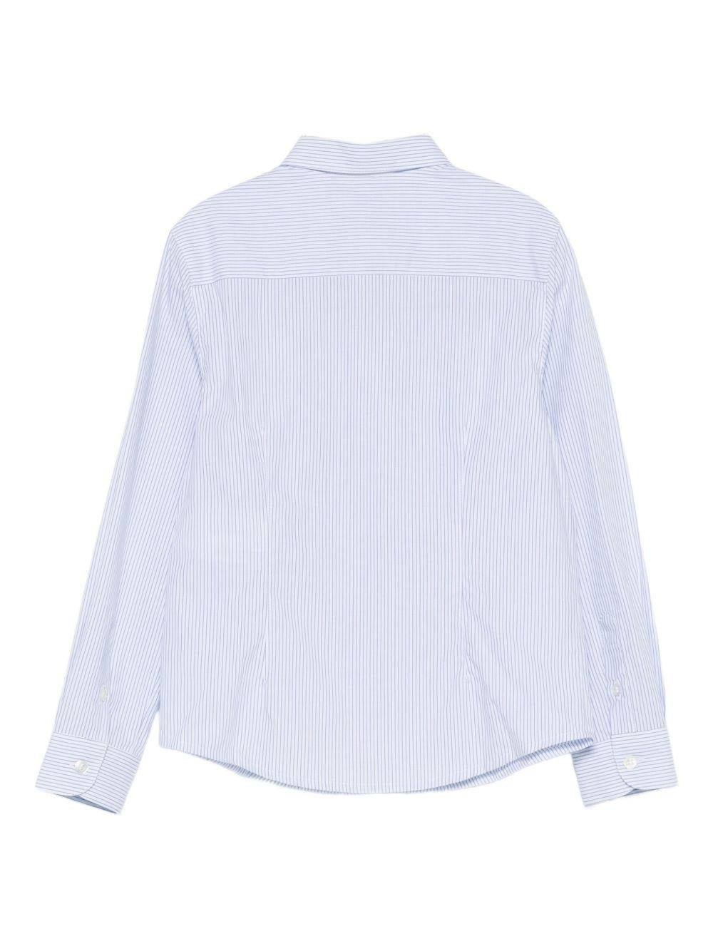 Camicia per bambino Emporio Armani Kids azzurra con motivo verticali a righe - Rubino Kids