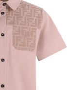 Camicia per bambino Fendi Kids beige con caratteristico monogramma FF - Rubino Kids