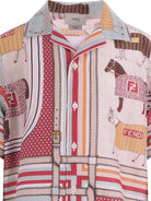 Camicia per bambino Fendi Kids multicolor con stampa tema equestre - Rubino Kids