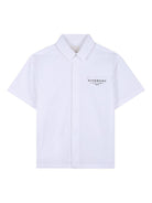 Camicia per bambino Givenchy Kids bianca con logo sul davanti - Rubino Kids