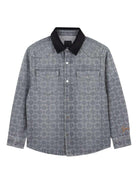 Camicia per bambino Givenchy Kids grigia con monogramma - Rubino Kids