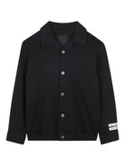 Camicia per bambino Givenchy Kids nera con applicazione con logo a contrasto - Rubino Kids
