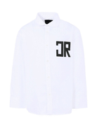 Camicia per bambino John Richmond Junior bianco con logo sul petto - Rubino Kids