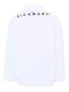 Camicia per bambino John Richmond Junior bianco con logo sul petto - Rubino Kids
