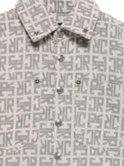 Camicia per bambino John Richmond Junior grigio con motivo monogramma - Rubino Kids