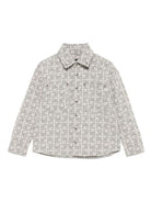 Camicia per bambino John Richmond Junior grigio con motivo monogramma - Rubino Kids