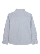 Camicia per bambino Kenzo Kids blu a righe con applicazione - Rubino Kids