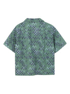 Camicia per bambino Lanvin Enfant verde con motivo a zigzag - Rubino Kids