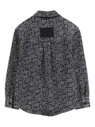 Camicia per bambino Marc Jacobs Kids nera con logo jacquard - Rubino Kids