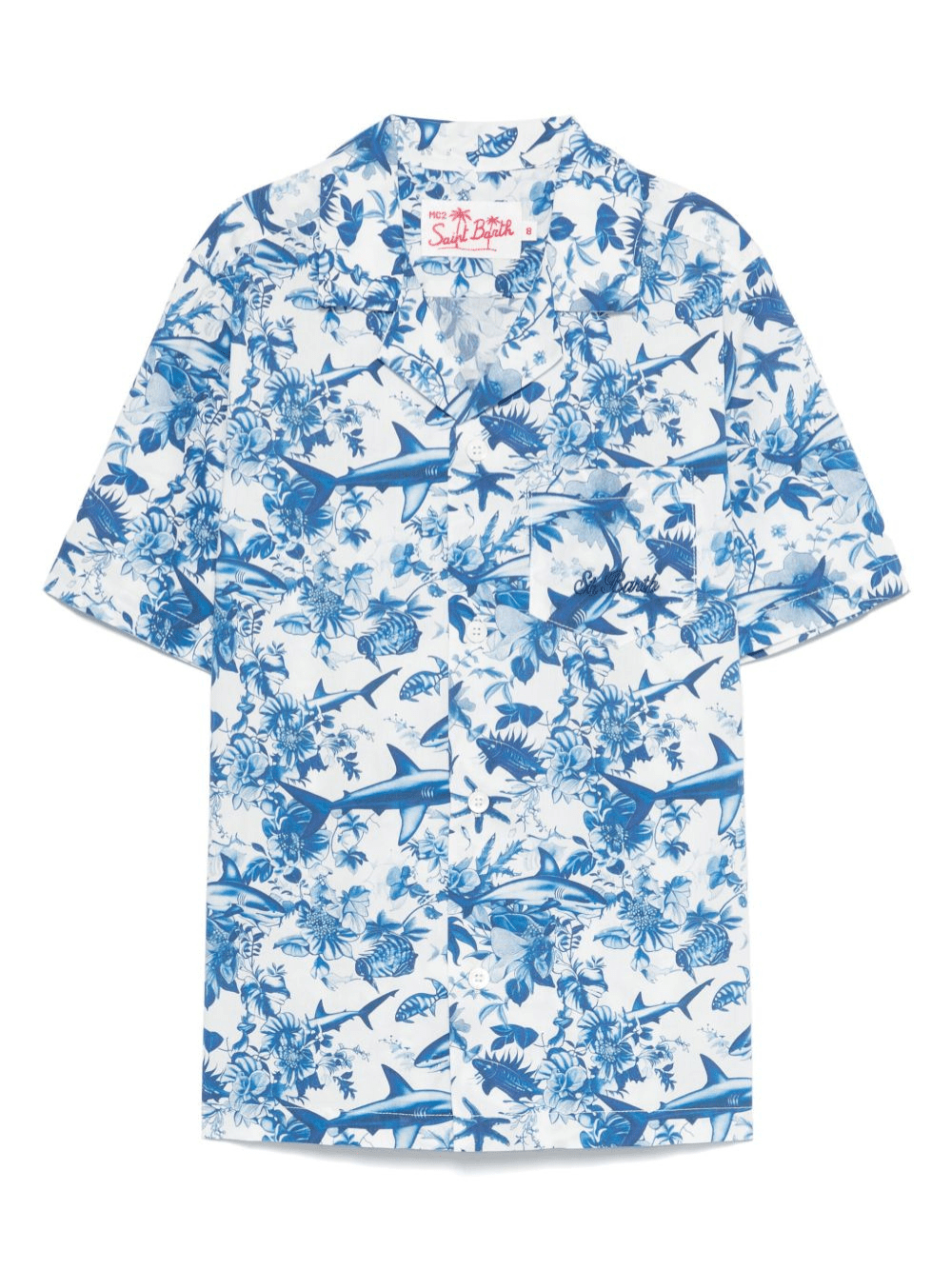 Camicia per bambino MC2 Saint Barth Kids Kalea bianco con stampa con motivo - Rubino Kids