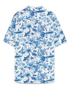 Camicia per bambino MC2 Saint Barth Kids Kalea bianco con stampa con motivo - Rubino Kids