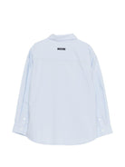 Camicia per bambino Moschino Kids azzurra con stampa grafica occhiali - Rubino Kids