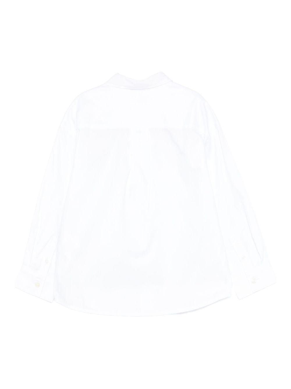 Camicia per bambino Moschino Kids bianco con ricamo Teddy - Rubino Kids