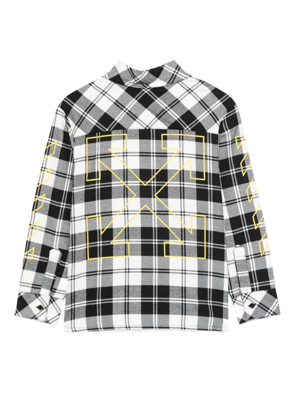 Camicia per bambino Off - White Kids bianco e nero con motivo a quadri - Rubino Kids