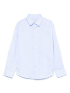 Camicia per bambino Paolo Pecora Kids azzurro con mini etichetta con logo - Rubino Kids