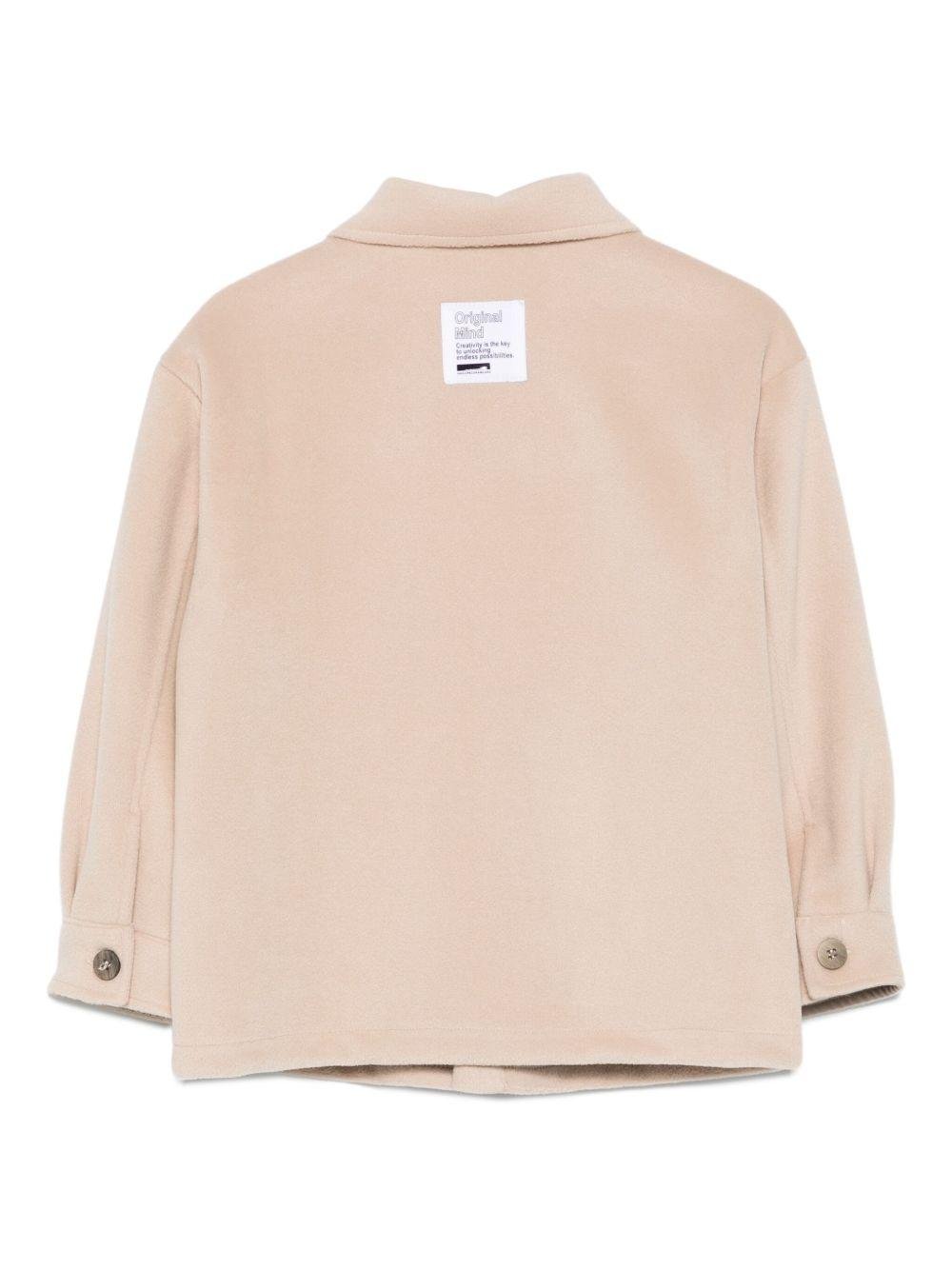 Camicia per bambino Paolo Pecora Kids beige con tasca a patta e bottoni - Rubino Kids