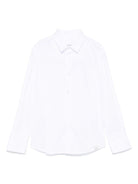 Camicia per bambino Paolo Pecora Kids bianco con mini etichetta con logo - Rubino Kids