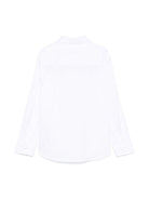 Camicia per bambino Paolo Pecora Kids bianco con mini etichetta con logo - Rubino Kids