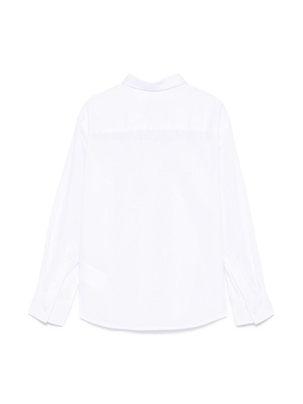 Camicia per bambino Paolo Pecora Kids bianco con ricamo logo - Rubino Kids