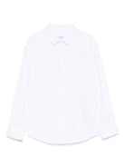 Camicia per bambino Paolo Pecora Kids bianco con ricamo logo - Rubino Kids