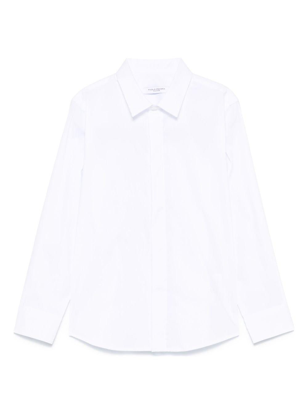 Camicia per bambino Paolo Pecora Kids bianco con ricamo - Rubino Kids