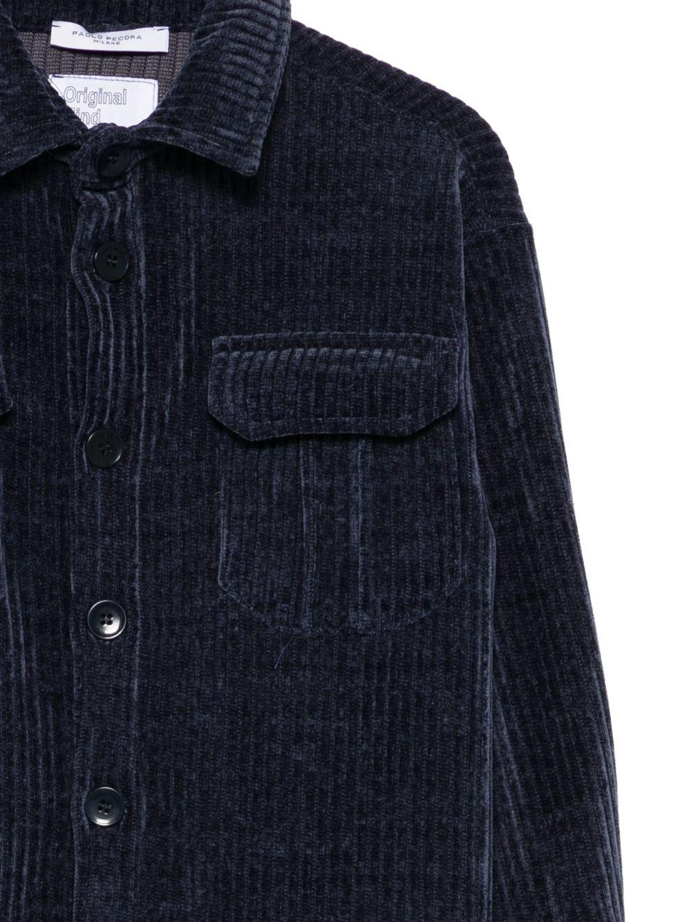 Camicia per bambino Paolo Pecora Kids blu in velluto a coste - Rubino Kids