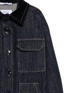 Camicia per bambino Paolo Pecora Kids in denim con colletto in velluto - Rubino Kids